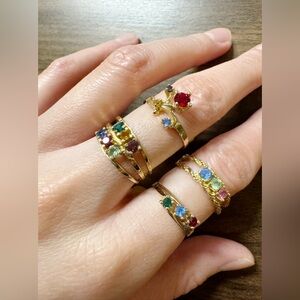 Multistone rings- 4 rings for $15